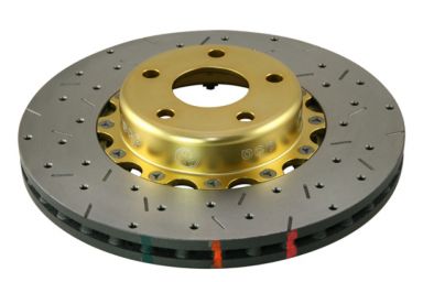 DBA Front Drilled & Slotted 5000 Series Rotor w/Gold Hat  02-10 WRX, 13+ FR-S, 13+ BRZ Premium